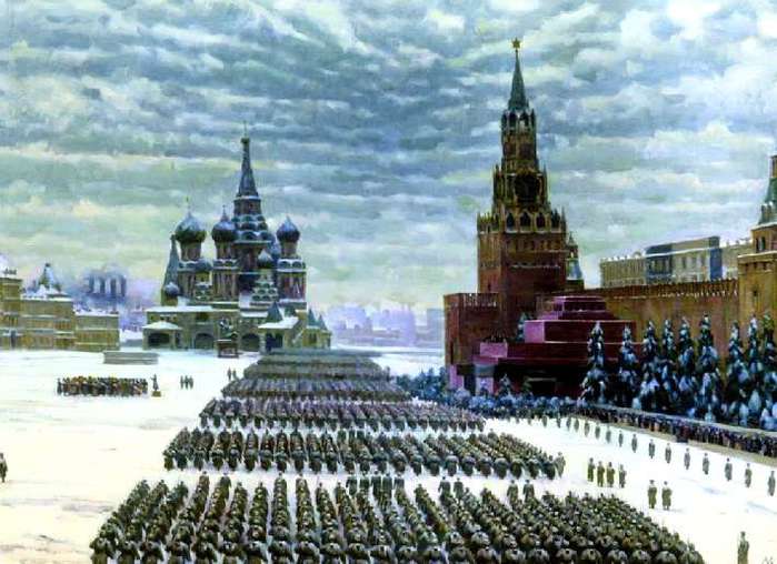 78. К. Юон. Парад на Красной площади 7 ноября 1941 года. 1949 год (700x508, 55Kb)