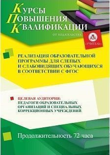 Реализация образовательной программы для слепых и слабовидящих обучающихся в соответствии с ФГОС (72 ч.)