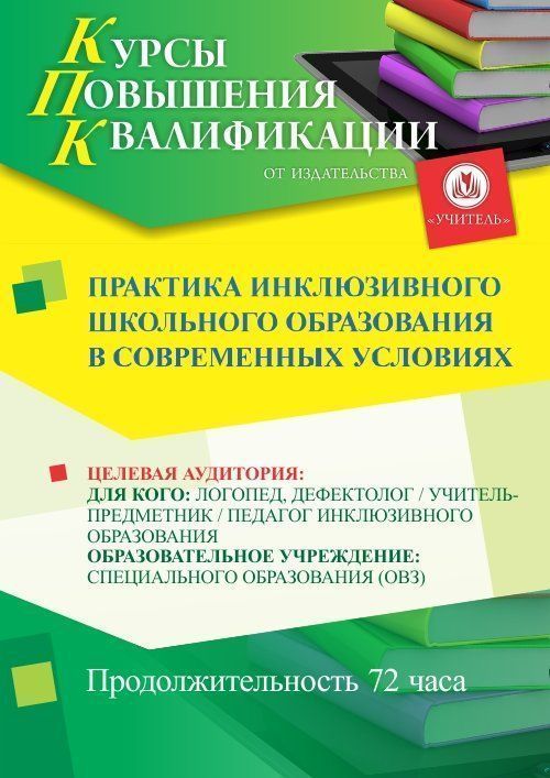 Практика инклюзивного школьного образования в современных условиях (72 ч.) - изображение № 1