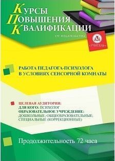 Работа педагога-психолога в условиях сенсорной комнаты (72 ч.)