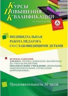 Индивидуальная работа педагога со слабовидящими детьми (36 ч.)