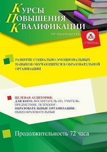 Развитие социально-эмоциональных навыков обучающихся в образовательной организации (72 ч.)