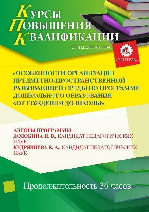 Особенности организации предметно-пространственной развивающей среды по программе дошкольного образования «От рождения до школы» (36 ч.) - изображение № 1