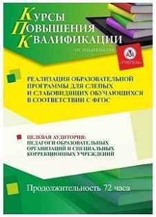 Реализация образовательной программы для слепых и слабовидящих обучающихся в соответствии с ФГОС (72 ч.)