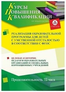 Реализация образовательной программы для детей с умственной отсталостью в соответствии с ФГОС (72 ч.)