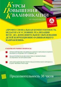 Профессиональная компетентность педагога в условиях реализации ФГОС ДО: дополнительное образование детей коррекционно-развивающего направления