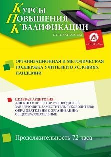 Организационная и методическая поддержка учителей в условиях пандемии (72 ч.)