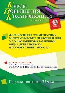 Формирование элементарных математических представлений у дошкольников в различных видах деятельности в соответствии с ФГОС ДО (72 ч.)