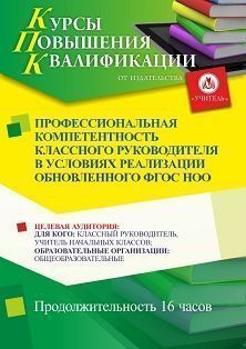 Профессиональная компетентность классного руководителя в условиях реализации обновленного ФГОС НОО (16 ч.)