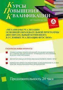 Механизмы реализации основной образовательной программы (воспитательный компонент) в условиях реализации ФГОС НОО (24 ч.)