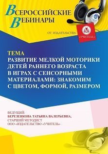 Вебинар «Развитие мелкой моторики детей раннего возраста в играх с сенсорными материалами: знакомим с цветом, формой, размером»