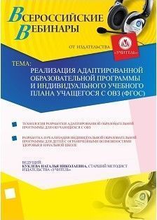 Реализация адаптированной образовательной программы и индивидуального учебного плана учащегося с ОВЗ (ФГОС)
