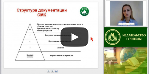 Международный вебинар "Документированные процедуры СМК образовательной организации: структура и графические символы" - видеопрезентация