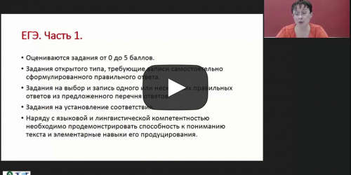 Международный вебинар "Методика подготовки учащихся к Единому государственному экзамену по русскому языку" - видеопрезентация