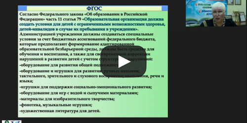 Международный вебинар "Современные практики сопровождения ребенка с ОВЗ и инвалидностью в дошкольной организации" - видеопрезентация