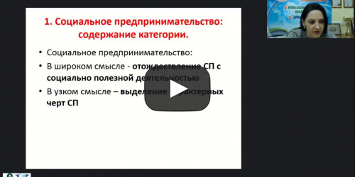 Международный вебинар "Социальное предпринимательство и некоммерческие организации в социальной сфере" - видеопрезентация