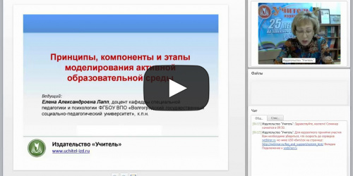 Принципы, компоненты и этапы моделирования активной образовательной среды - видеопрезентация